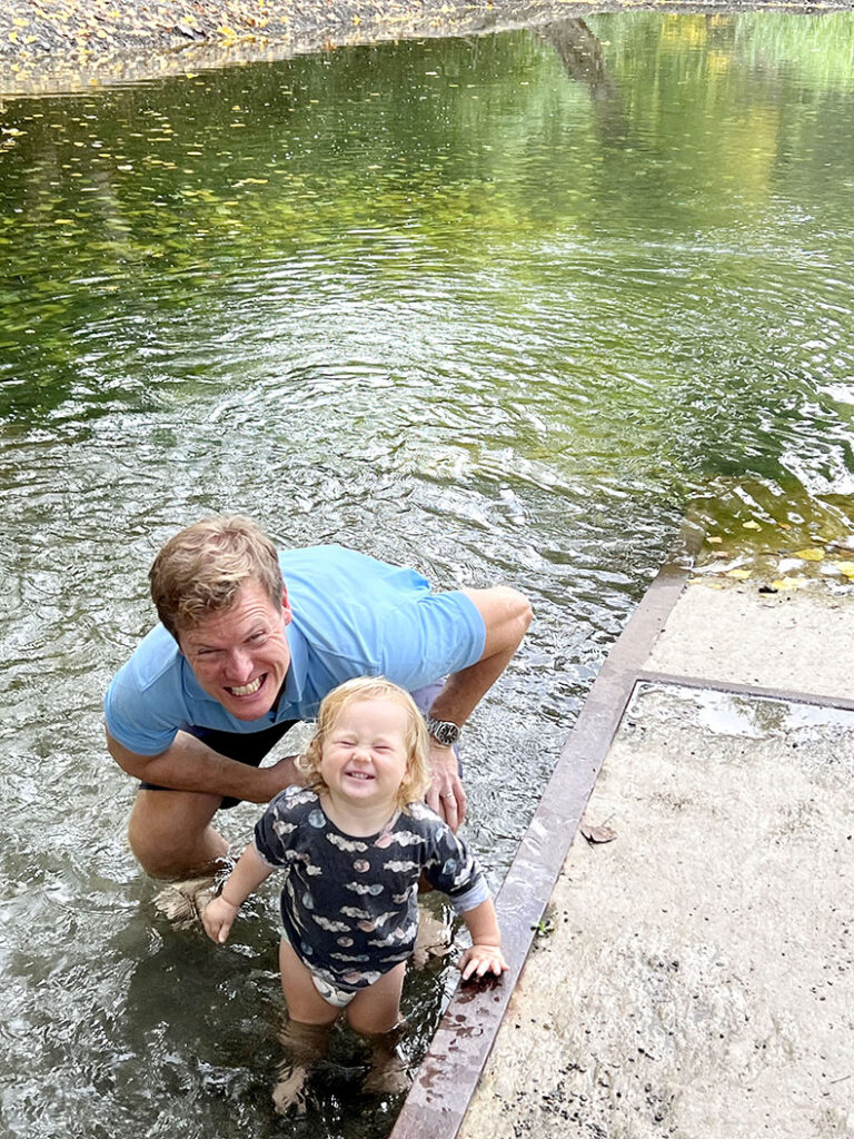 Playing in the river