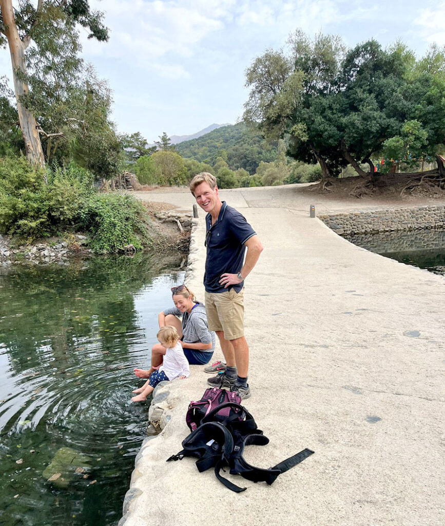 Paddling in the river