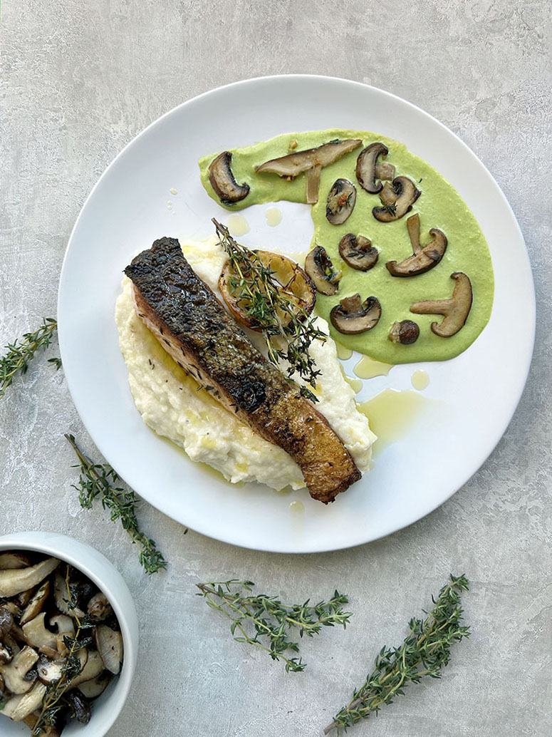The World Cook with TUI (Crispy Skin Salmon with Truffle Pea Purée)