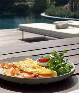 Salmon Omelette on the Terrace