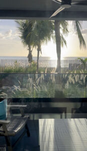 View from the terrace of our apartment in Barbados