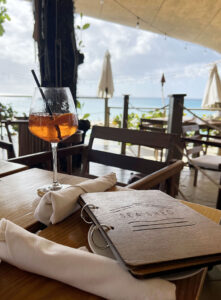 Aperol Spritz at Sea shed restaurant Barbados