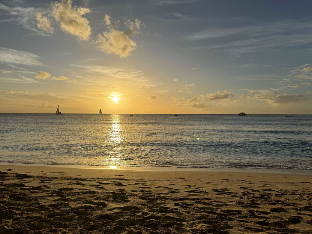 Sunset at the beach in Barbados