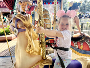 Nellie on the Carousel at Disneyland Paris